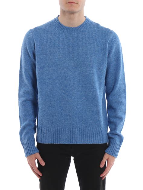 Sky Blue Shetland Wool Crew